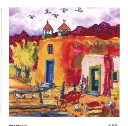 Framed Flight At Dusk Print