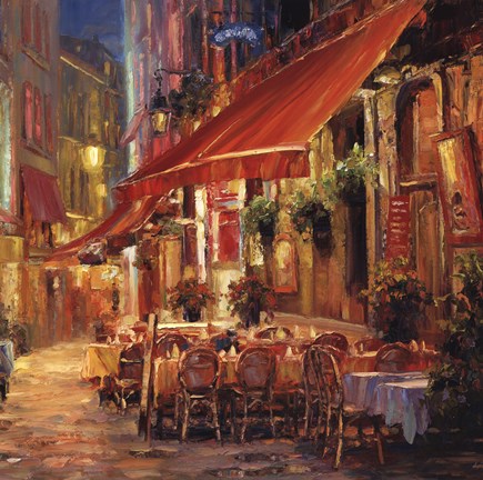 Framed Cafe in Light Print