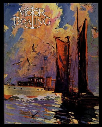 Framed Motor Boating, c.1925 Print