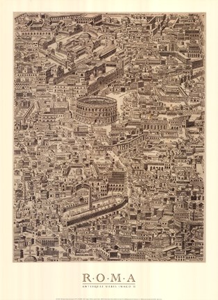 Framed Antique Urbis Imago II, (The Vatican Collection) Print