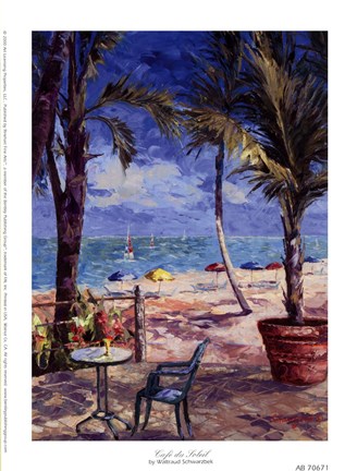 Framed Cafe Du Soleil Print