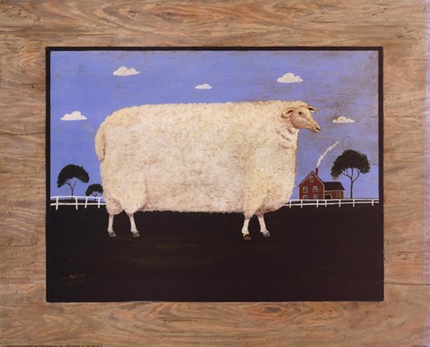 Framed Sheep On Farm Print