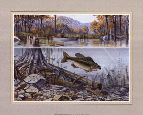 Framed River Fishing Print