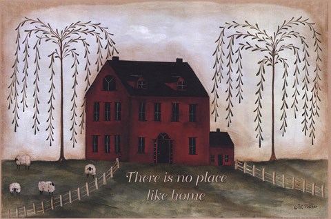 Framed There's No Place Like Home - red Print
