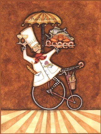 Framed Fruits de Mer Chef Print