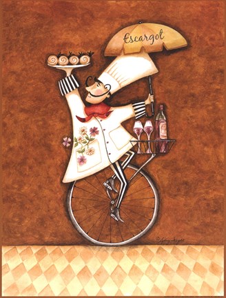 Framed Escargot Chef Print