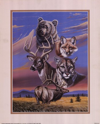 Framed Caribou Montage Print