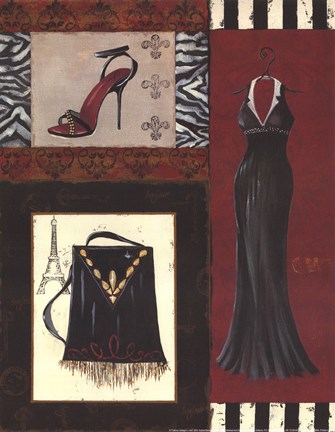 Framed Fashion Collage II - mini Print