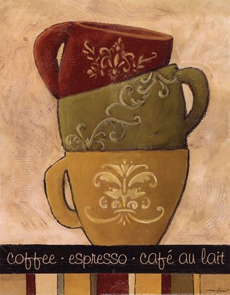 Framed Striped Stack I Print