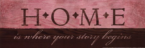 Framed Home in Pink Print