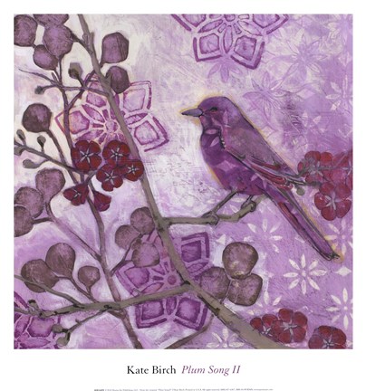 Framed PLUM SONG II Print