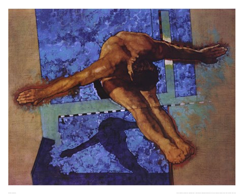 Framed Olympic Diver Print
