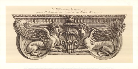 Framed Winged Lionesses, (The Vatican Collection) Print