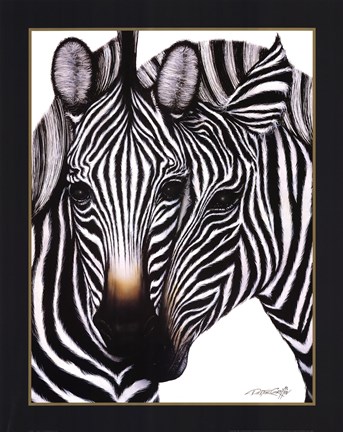 Framed Zebras Print