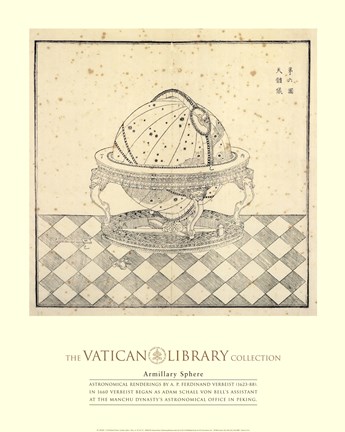 Framed Armillary Sphere, (The Vatican Collection) Print