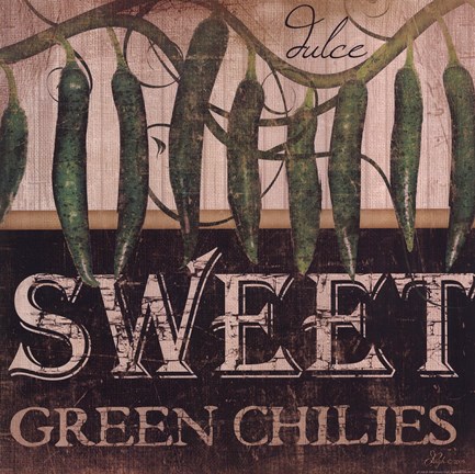 Framed Sweet Green Chilies Print