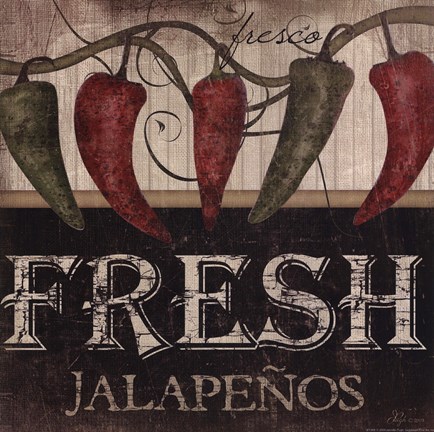 Framed Fresh Jalapenos Print