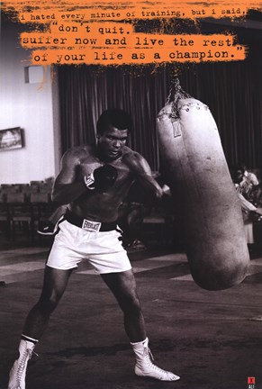 Framed Muhammad Ali (Punchbag) Print