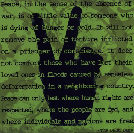 Framed Peace Sign II Print