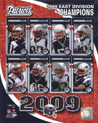 Framed 2009 New England Patriots AFC East Divison Champions Composite Print