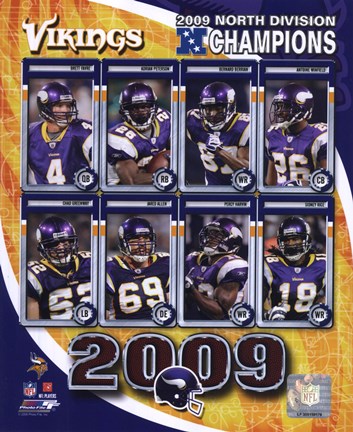 Framed 2009 Minnesota Vikings NFC West Divison Champions Composite Print