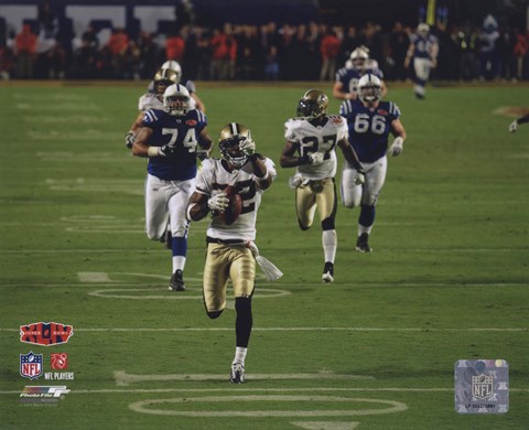 Framed Tracy Porter Super Bowl XLIV Interception &amp; Touchdown Return (#6) Print