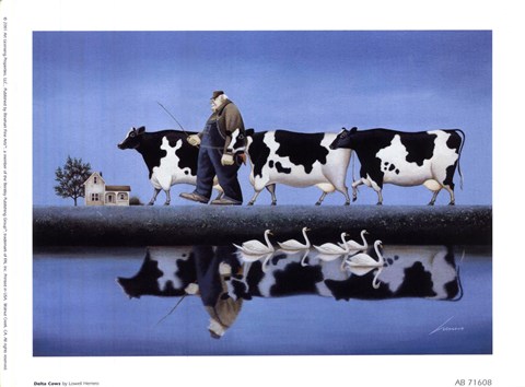 Framed Delta Cows Print