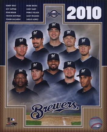 Framed 2010 Milwaukee Brewers Team Composite Print