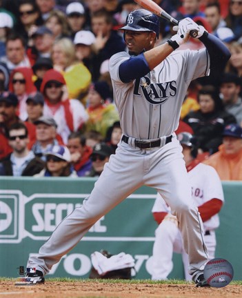 Framed Carl Crawford 2010 Action Print