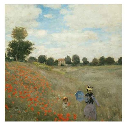 Framed Poppy Fields Near Argenteuil Print