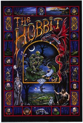 Framed Hobbit, animated - style C Print