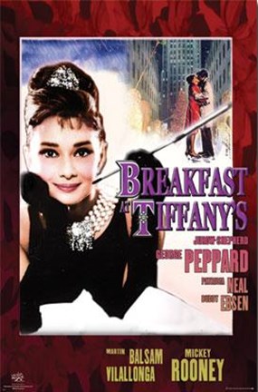 Framed Breakfast at Tiffany's - Audrey Hepburn (smoking) Print