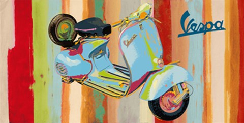 Framed Vespa Panel I Print