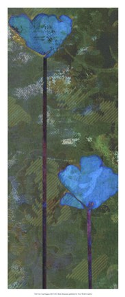 Framed Teal Poppies III Print