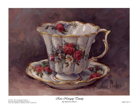 Framed Rose Nosegay Teacup Print