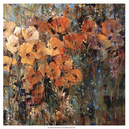 Framed Amber Poppy Field II Print