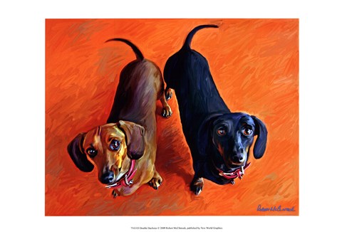 Framed Double Dachsies Print