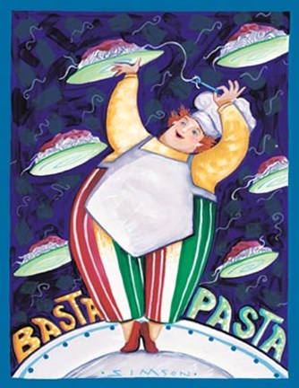 Framed Basta Pasta Print