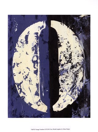 Framed Vintage Numbers X Print