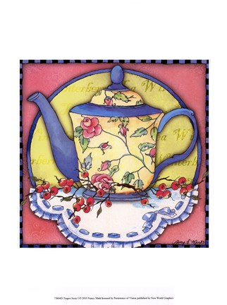 Framed Tea Pot Story I Print
