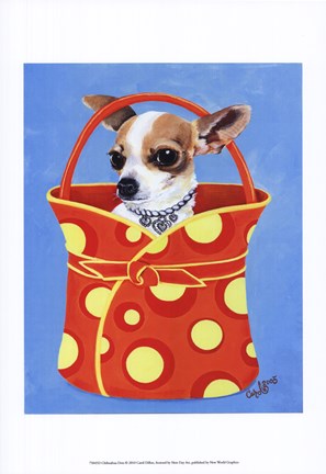 Framed Chihuahua Dots Print