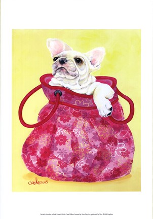 Framed Frenchie in Pink Purse Print