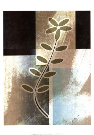 Framed Brushed Metro Stems II Print