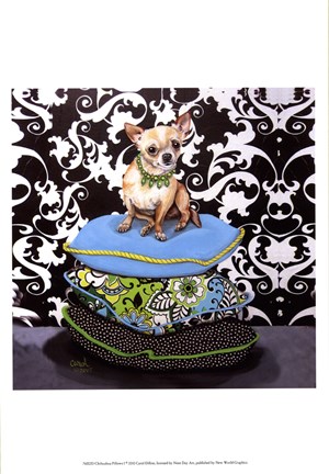 Framed Chihuahua Pillows I Print