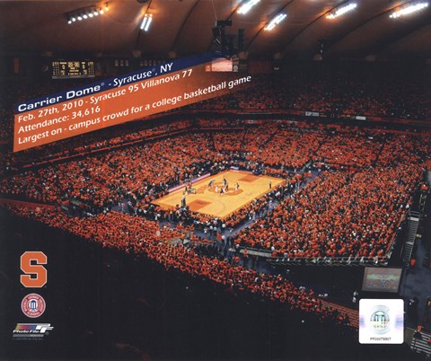 Framed Carrier Dome Record Breaking Crowd Syracuse Vs. Villanova with Overlay Print