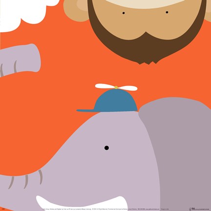 Framed Safari Group: Monkey and Elephant Print