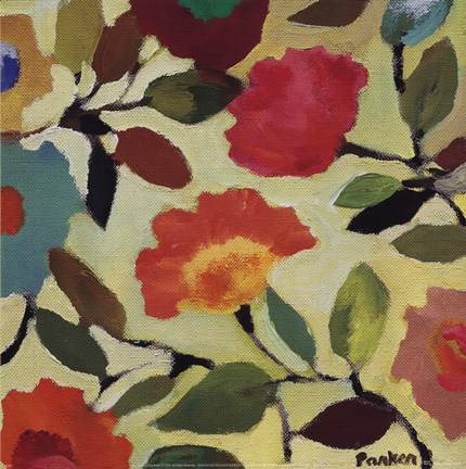 Framed Floral Tile IV Print