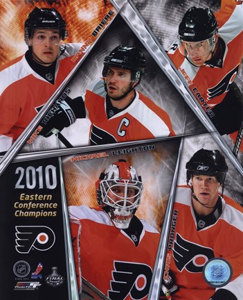 Framed Philadelphia Flyers 2009-10 Eastern Conference Champions Team Composite Print