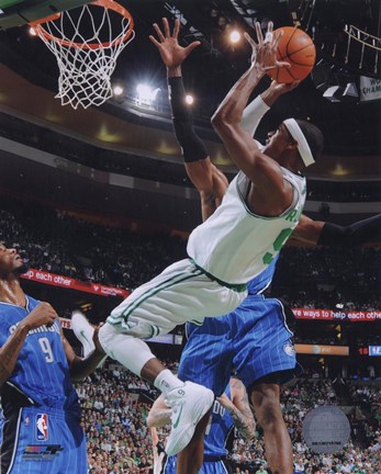 Framed Rajon Rondo 2009-10 Playoff Action Print