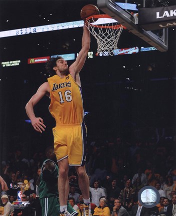 Framed Pau Gasol Game One of the 2009-10 NBA Finals (#3) Print